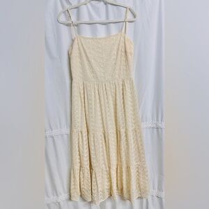 Altar'd State Embroidered Floral Romantic Sleeveless Lace Backless Midi Dress L